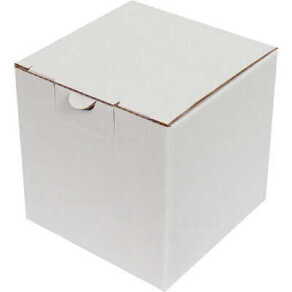 10,5x10,5x10,5cm Kilitli Kutu - 0,4 Desi Kutu - Tek Oluklu Kutu - Beyaz - Kutu (1)