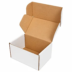 12x8x6,5cm Kilitli Kutu - 0,2 Desi Kutu - Tek oluklu Kutu - Beyaz - 1