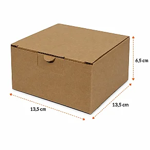 13,5x13,5x6,5cm Kilitli Kutu - 0,4 Desi Kutu - Kraft - 3