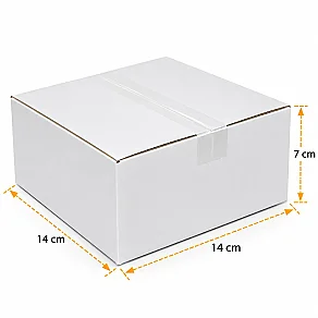 14x14x7cm Koli - 0,5 Desi Koli - Çift Oluklu Koli - Beyaz - Kolicim (1)