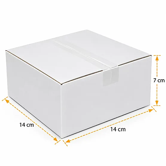 14x14x7cm Koli - 0,5 Desi Koli - Çift Oluklu Koli - Beyaz - 2