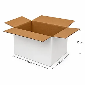 15x10x10cm Koli - 0,5 Desi Koli - Tek Oluklu Koli - Beyaz - Kolici (1)