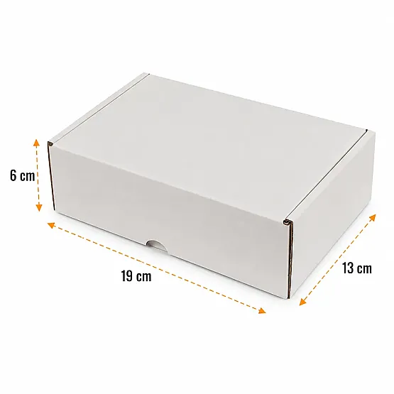 19x13x6cm Kutu - 0,5 Desi Kutu - Kilitli Kutu - Beyaz - 3