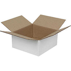 20x20x10cm Koli - 1,3 Desi Koli - Tek Oluklu Koli - Beyaz - Kolici