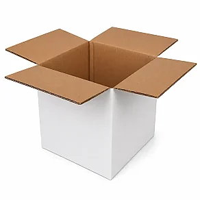 20x20x20cm Koli - 2,6 Desi Koli - Çift Oluklu Koli - Beyaz - Kolicim (1)