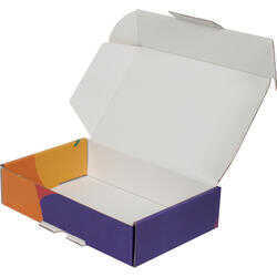 24*16,5*6cm Renkli Desenli Kutu - Sarı-Turuncu - Kutu