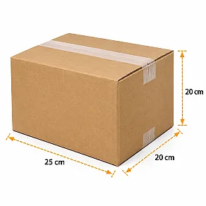 25x20x20cm Koli - 3,3 Desi Koli - Çift Oluklu Koli - 3