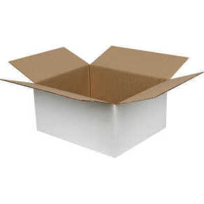 30*25*15cm Koli - 3,8 Desi Koli - Tek Oluklu Koli - Beyaz - 1
