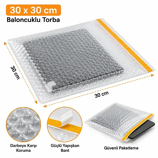 30x30+5cm Balonlu Torba - Bantlı - 2