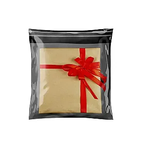 32x40+5cm Pocketless Transparent Black Cargo Bag - 100 Pieces - Kolimarket (1)