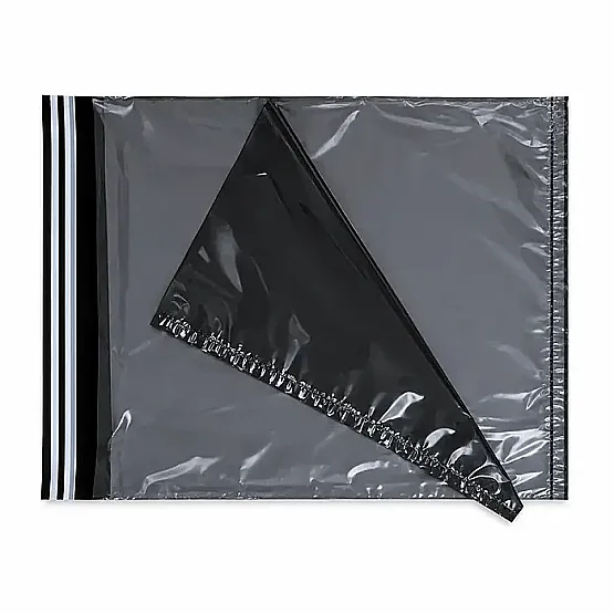32x40+5cm Pocketless Transparent Black Cargo Bag - 100 Pieces - 1