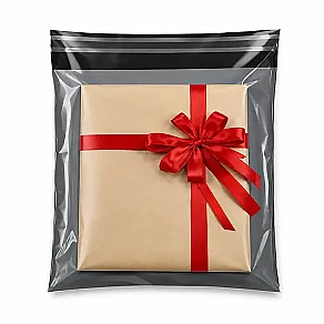 32x40+5cm Pocketless Transparent Black Cargo Bag - 100 Pieces - 3