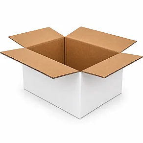 35x22x15cm Çift Oluklu Koli - Beyaz - 1