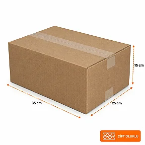 35x25x15cm Koli - 4 Desi Koli - Çift Oluklu Koli - Beyaz - 3