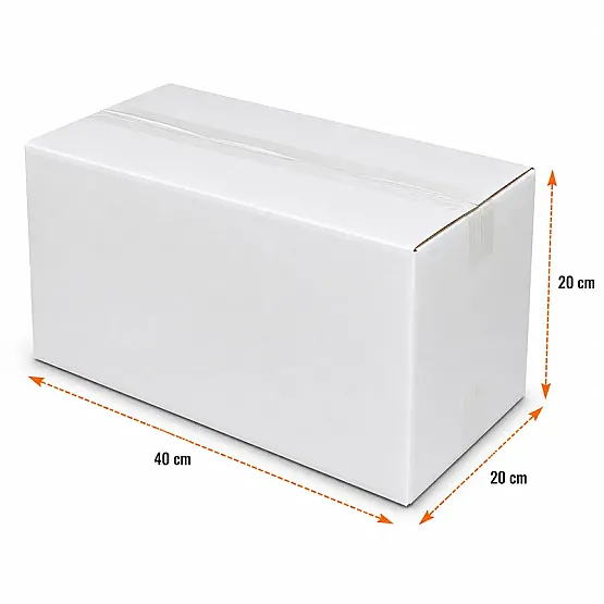 40x20x20cm Koli - 5 Desi Koli - Çift Oluklu Koli - Beyaz - 2
