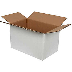 40x25x25cm Koli - 8 Desi Koli - Çift Oluklu Koli - Beyaz - Kolici