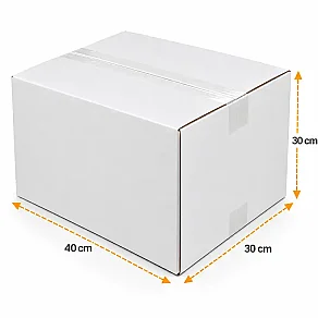 40x30x30cm Koli - 12 Desi Koli - Çift Oluklu Koli - Beyaz - Kolici (1)