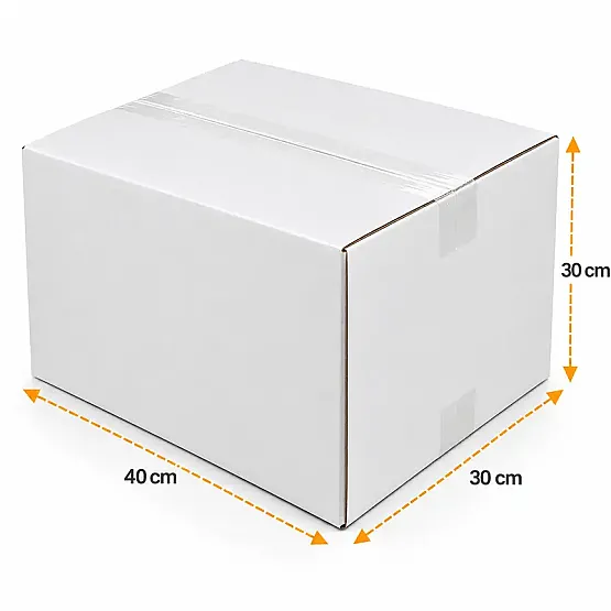 40x30x30cm Koli - 12 Desi Koli - Çift Oluklu Koli - Beyaz - 2