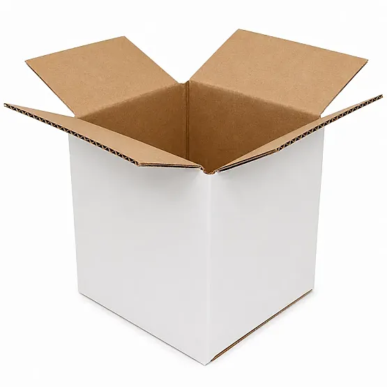 5x5x5cm Koli - 0,04 Desi Koli - Tek Oluklu Koli - Beyaz - 1