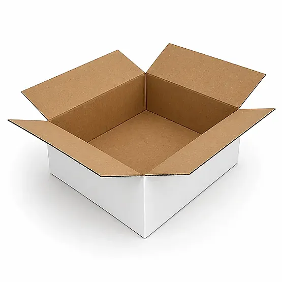 60x40x12cm Koli - 10 Desi Koli - Çift Oluklu Koli - Beyaz - 1