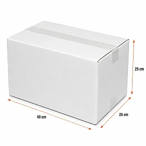 40x25x25cm Koli - 8 Desi Koli - Çift Oluklu Koli - Beyaz - 3
