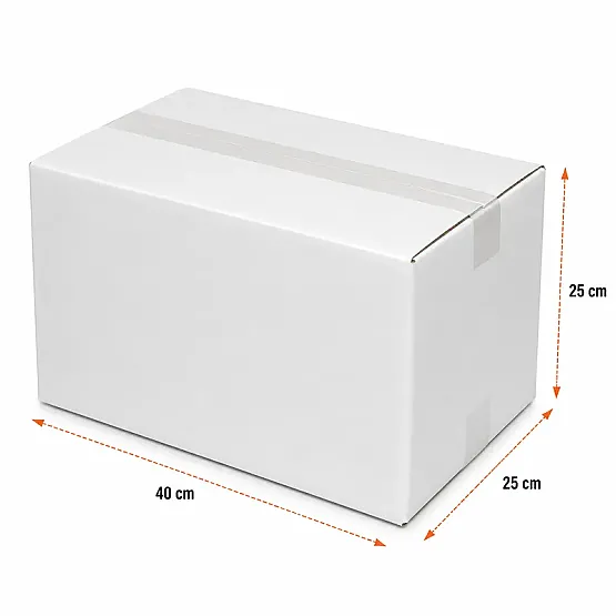 40x25x25cm Koli - 8 Desi Koli - Çift Oluklu Koli - Beyaz - 3