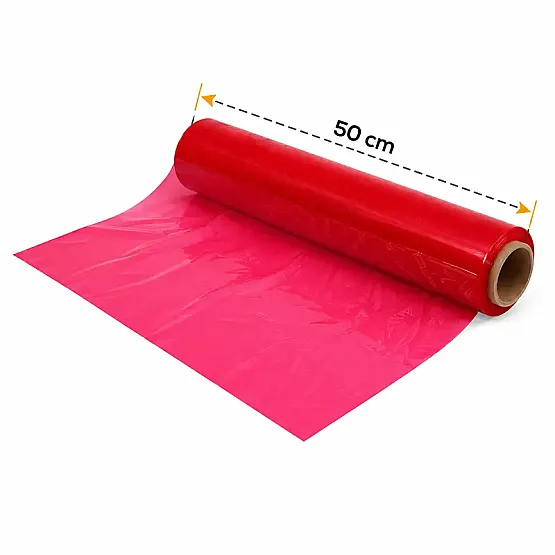 Kırmızı Renkli Streç Film – 50cm x 180 Metre - 1
