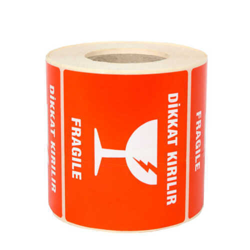 Dikkat Kırılır Etiketi 7*8cm - 500 Adet - 2