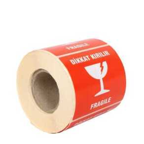 Dikkat Kırılır Etiketi 7*8cm - 500 Adet - Bant