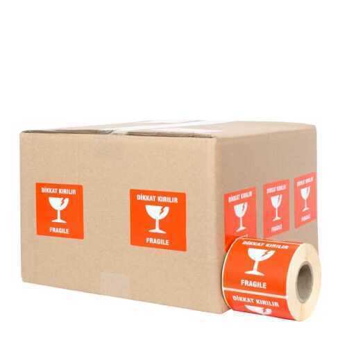 Dikkat Kırılır Etiketi 7*8cm - 500 Adet - 3