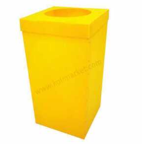 Plastik Geri Dönüşüm Kutusu - Sarı - Plastik Koli