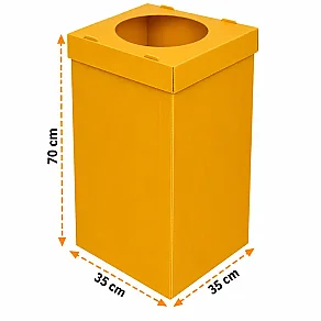 Plastik Geri Dönüşüm Kutusu - Sarı - 1
