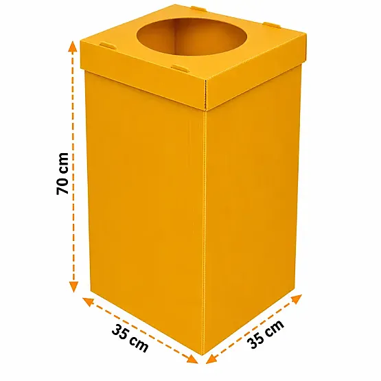 Plastik Geri Dönüşüm Kutusu - Sarı - 1