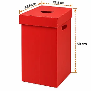 Plastik Atık Pil Kutusu - Kırmızı - Plastik Koli (1)